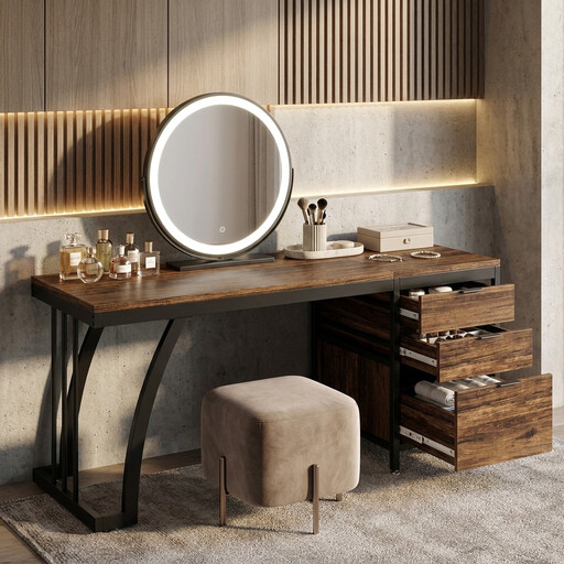 150 cm Dressing Table with 3 Reversible Drawers