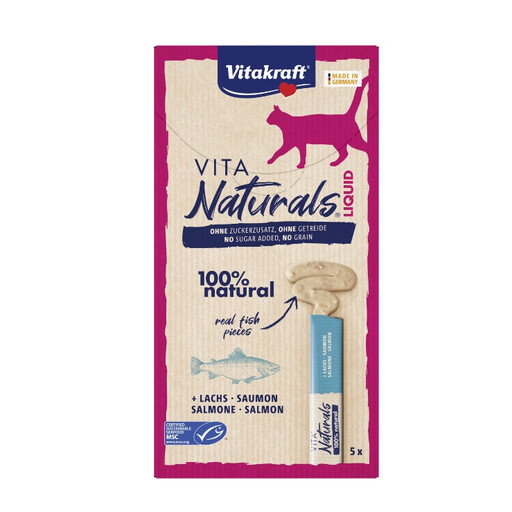 Vitakraft Cat Snack Vita Naturals Liquid Salmon 5 x 15 g