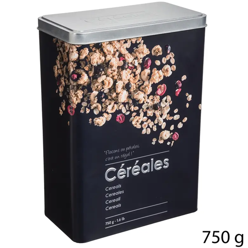 FV Embossed Black Cereal Container
