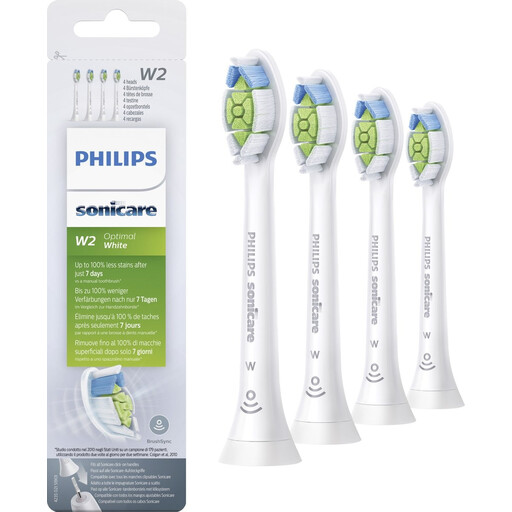 Philips Sonicare W2 Optimal White HX6064/10 - Brush heads - 4 pieces White 4-pack