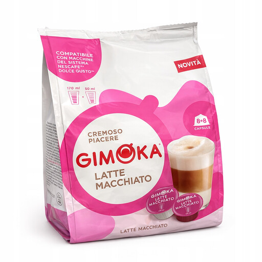 GIMOKA Dolce Gusto Compatible Capsules Latte Macchiato 8 + 8 16 Capsules 164 g