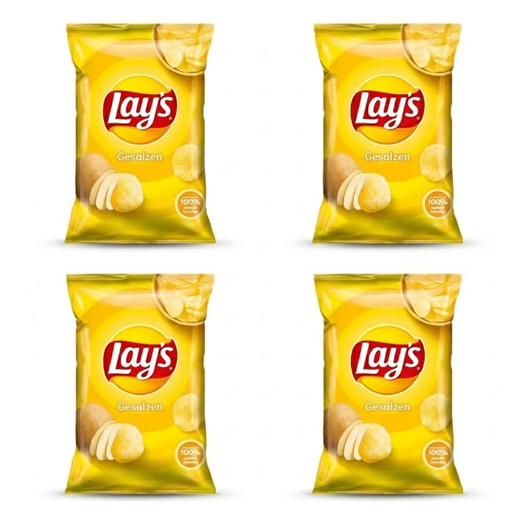 Lay's Salted crisps, four 150 g bags