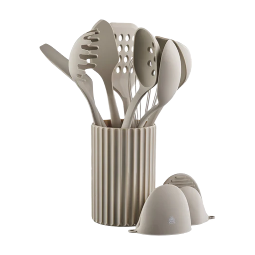 Set d'ustensiles de cuisine BJ?RN en bois et silicone - 11 pièces