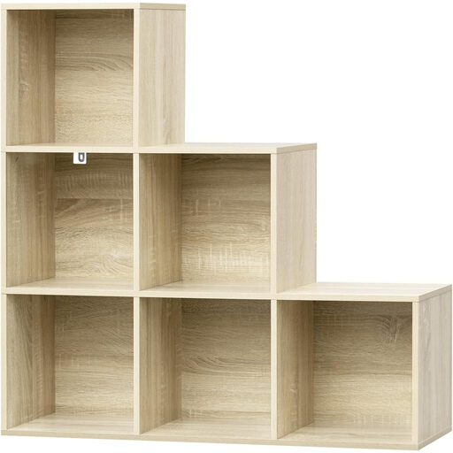 Woltu Bücherregal mit 6 F?chern in Treppenform