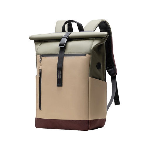 Inateck RollTop Rucksack Men Women 25 L - 30 L Bike Rucksack Laptop Rucksack School Rucksack for University Bike Leisure Job Sports Travel Cycling Stylish Day Rucksack with 17-inch Laptop Compartment, BP01003 Khaki