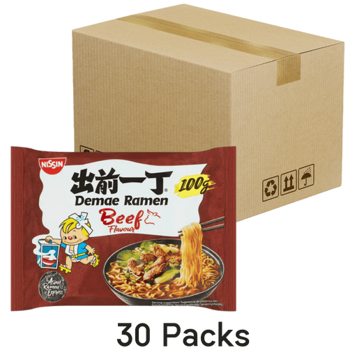 Nissin Instant Demae Ramen Noodle Spicy Beef, 30x100g