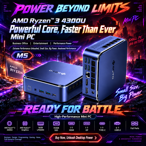 SOYO M5 迷你电脑 AMD Ryzen 4300U Win11