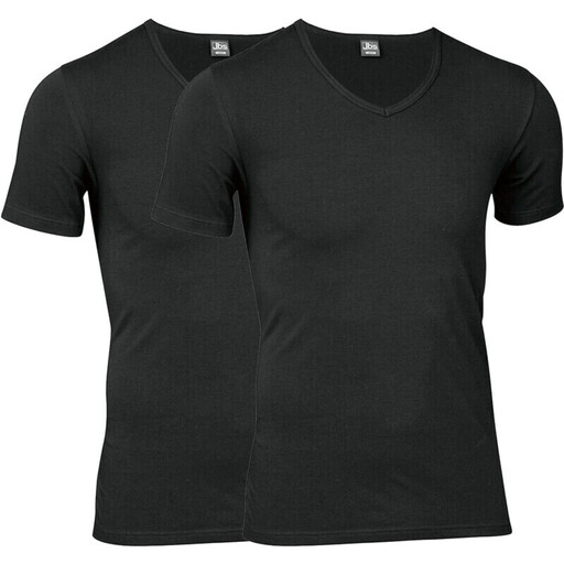 JBS 2-Pack V-Neck T-Shirts GOTS Black