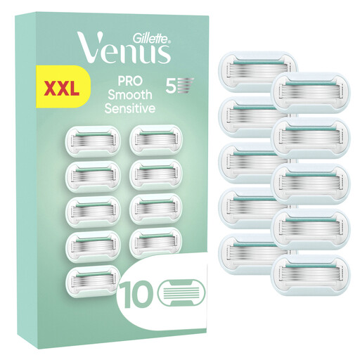 Gillette Venus Pro Smooth Sensitive Rasierklingen für empfindliche Haut, 10 Ersatzklingen