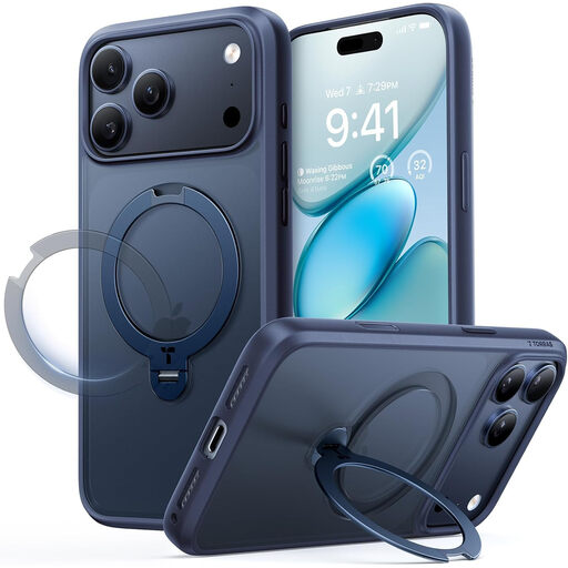 TORRAS Ostand Spin Series pour iPhone 17 Pro Max, Support magnétique rotatif 360°, Protection militaire