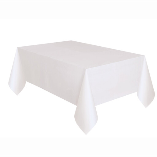 Unique Plastic Table Cover, White
