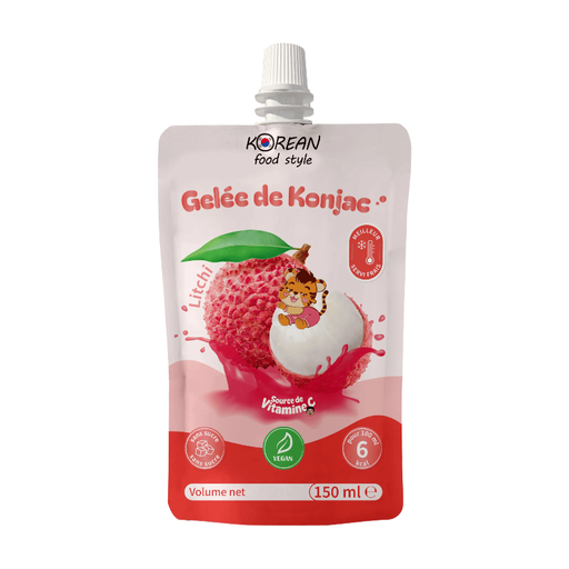 Korean Food Style Konjac Jelly Drink for Kids Lychee Flavor 150 mL