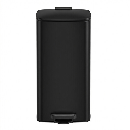 JOYFURNOS Pedal Trash Can, Stainless Steel Kitchen Bin, Black