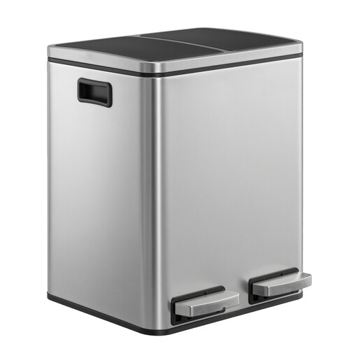 ochama Double Pedal Trash Can, 2 x 15L