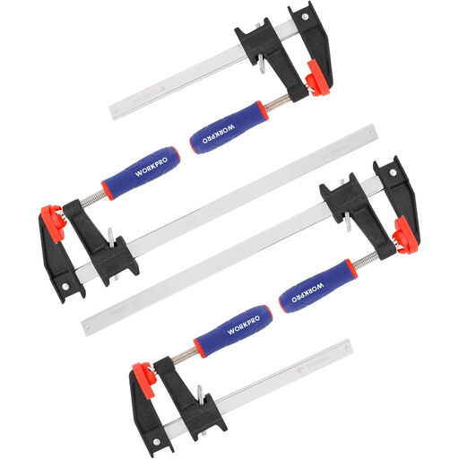 WORKPRO Screw Clamps Set of 4, 150mm/300mm