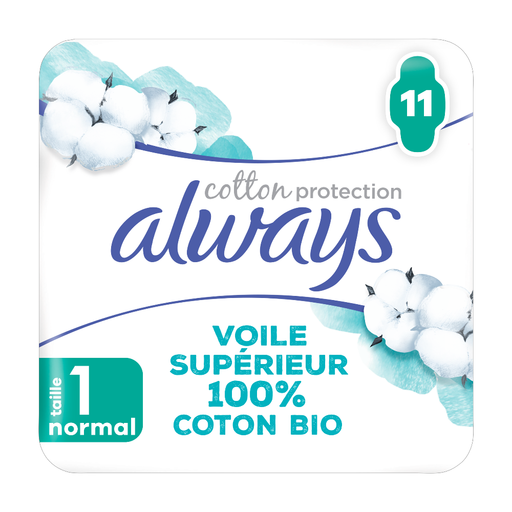 ALWAYS Ultra Cotton Protection Serviettes Hygiéniques avec Ailettes Flux Normal (Paquet de 11)