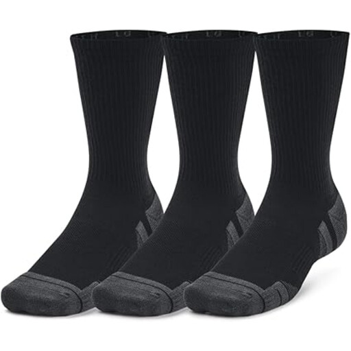 Under Armour Performance Tech 中性款三双装中筒袜 - 黑色