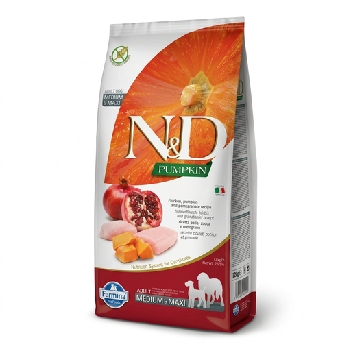 Farmina N&D Pumpkin Series, nourriture au poulet pour chien adulte de taille moyenne à grande, 12 kg