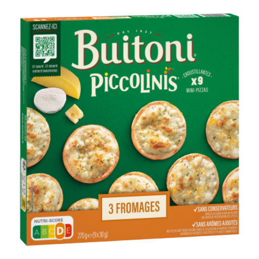 BUITONI Piccolinis 3 Cheese Mini Pizzas x9 270g