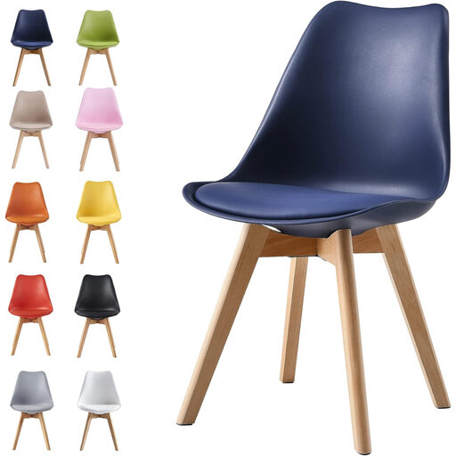 mcc direct Dining Chairs Wooden Legs (Blue)