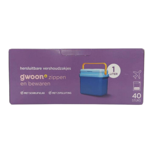 g'woon 拉链储存袋 1 升盒装 40 只