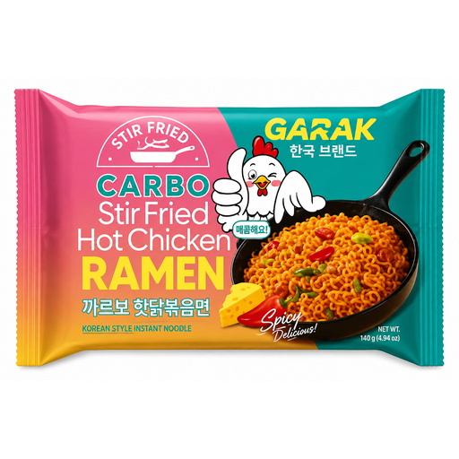 Delief GARAK Carbo Hot Chicken Flavor Stir-fry Ramen
