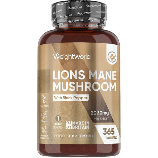WeightWorld Lion's Mane Mushroom Extract 2000 mg 365 Tablets
