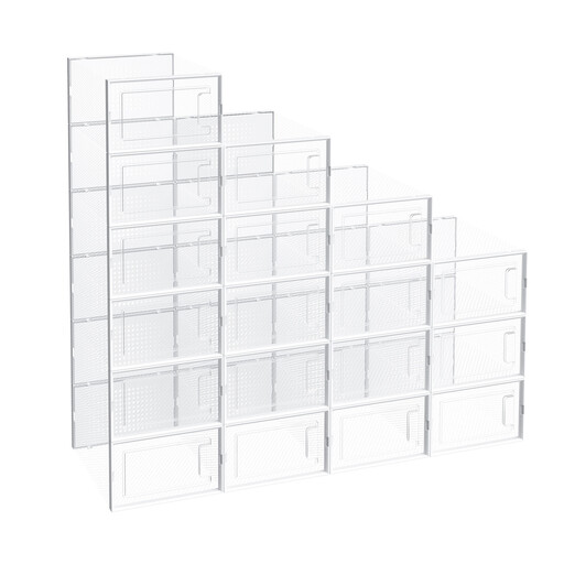 Set of 18 Ochama shoe storage boxes, cloud white colour