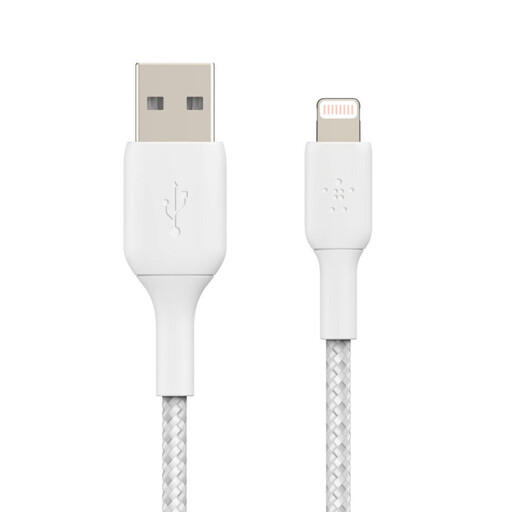 BELKIN C?ble Lightning tressé USB-A, 2 m, Blanc