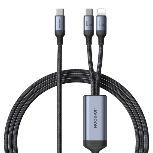 JOYROOM Speedy Series S-A21 2-in-1 USB-C to USB-C/Lightning Cable 100W 1.5m – Black
