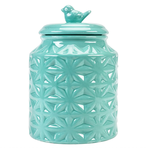 MyGift Vintage Turquoise Ceramic Kitchen Jar with Lid