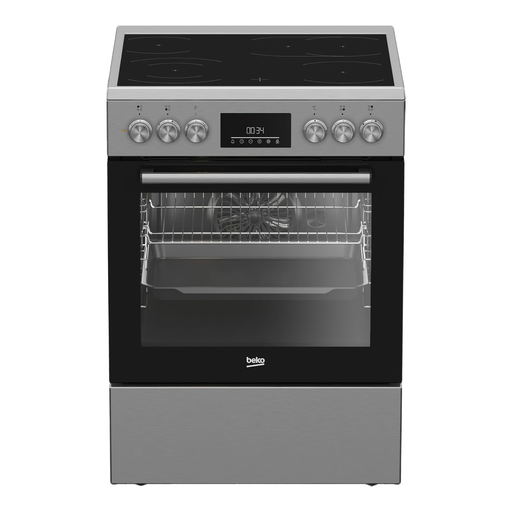 Beko FBM67320XS 60 厘米宽带微晶玻璃灶面独立式电炉，不锈钢款