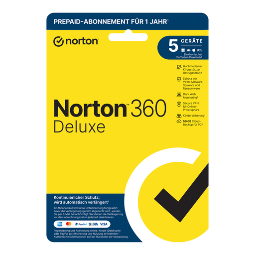 Norton 360 Deluxe – 5 Devices – 1 Year