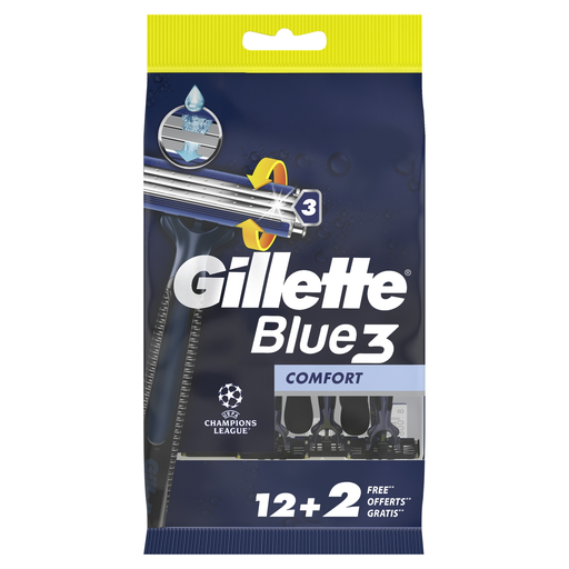 GILLETTE Blue 3 Comfort Rasoirs Jetables - 14 Unités
