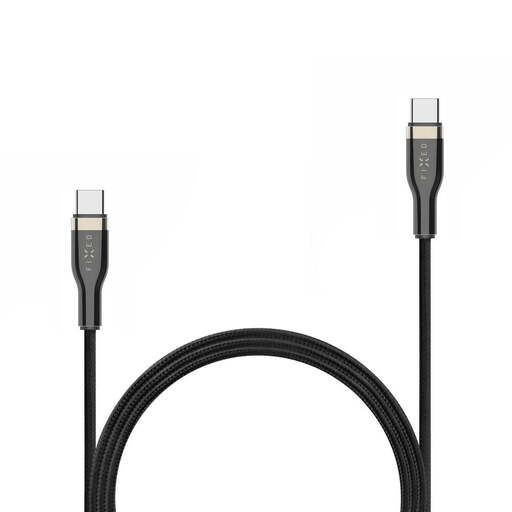 C?ble tressé FIXED USB-C vers USB-C, 1,2 m, 100 W, Noir