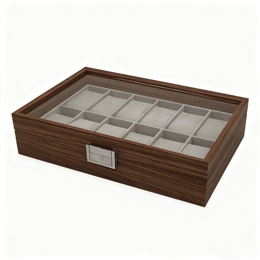 JU7CER Retro Watch Storage and Display Case, Inner Gray, Unisex, Ideal Gift for Watch Enthusiasts, 12-Position