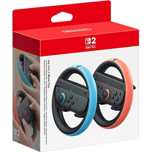 Nintendo Switch 2 - Joy-Con 2 Controller Steering Wheel Accessory(Light Blue/ Light Red)
