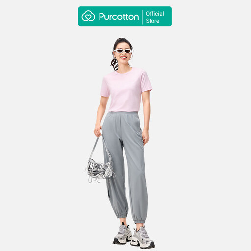 Purcotton Women's Antibacterial Crew Neck T-Shirt Water Pink 165/88A