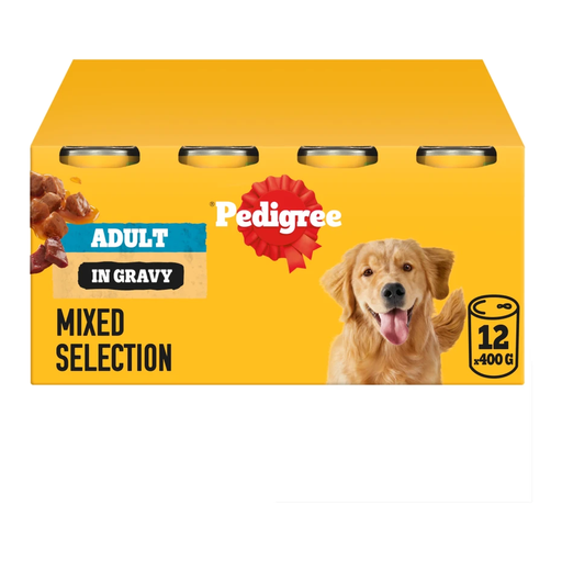 Pedigree Adult Wet Dog Food Mixed Selection in Gravy 12 x 400g Can