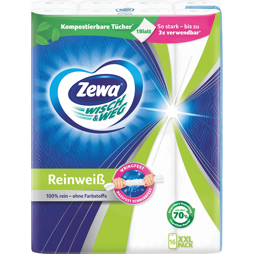 Zewa Kitchen Roll Wisch & Weg White XXL– 16 Rolls × 45 Sheets