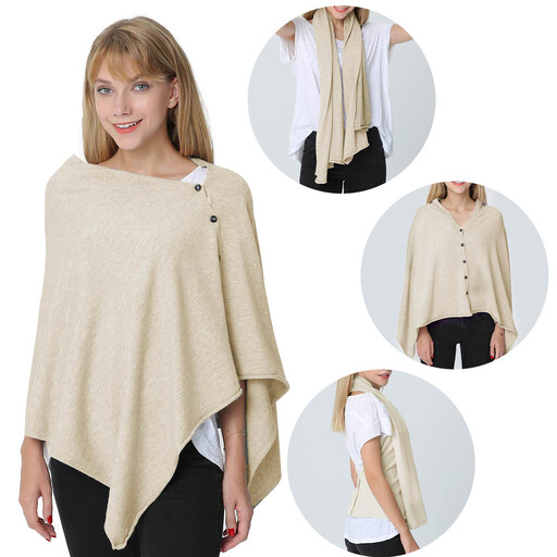 PULI Womens Shawl 44044 in Barley TwistF