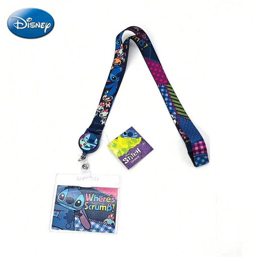 Ausziehbares Disney Stitch Schlüsselband mit Kartenhalter