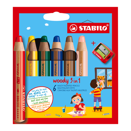 STABILO woody 3 in 1 - box of 6 pencils