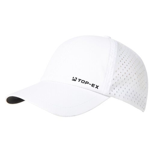 TOP-EX Unstructured Running Breathable Mesh Quick Dry Cooling Sweatband Baseball Caps M/L White
