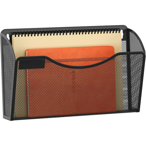 Senhoglb 1 Pocket Landscape A4 Mesh Wall File Holder with Tag Plate