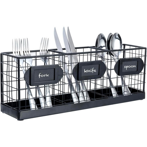 MyGift 3-Tier Black Metal Wall Mounted Storage Basket