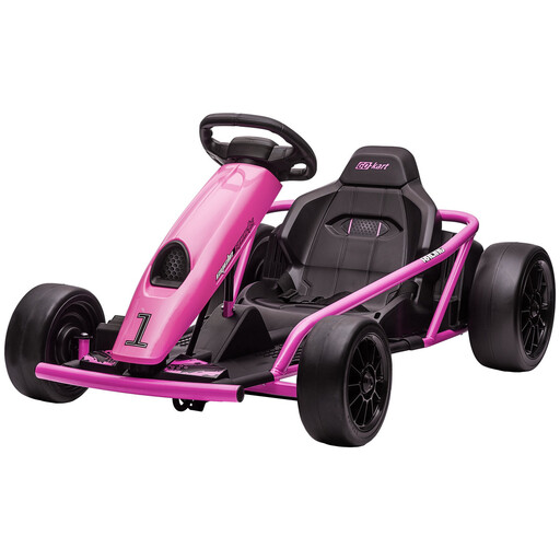 HOMCOM 24V Electric Go Kart for Kids in pink