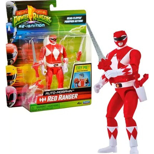 Power Rangers Auto-Morphin 2-in-1 articulated action figure, Black Ranger Zack