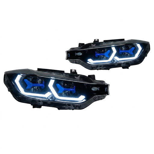 TYPY Set of 2 LED Projector Headlights for BMW 3 Series F30 2015-2018 with Daytime Running Lights and Car Accessories