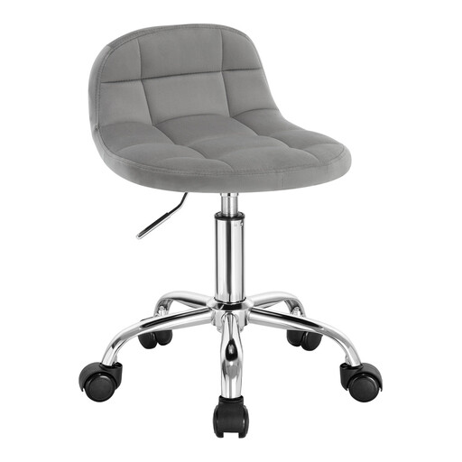 Woltu Office Stool with Casters, Vanity Chair, Height-Adjustable Rolling Stool with Low Backrest